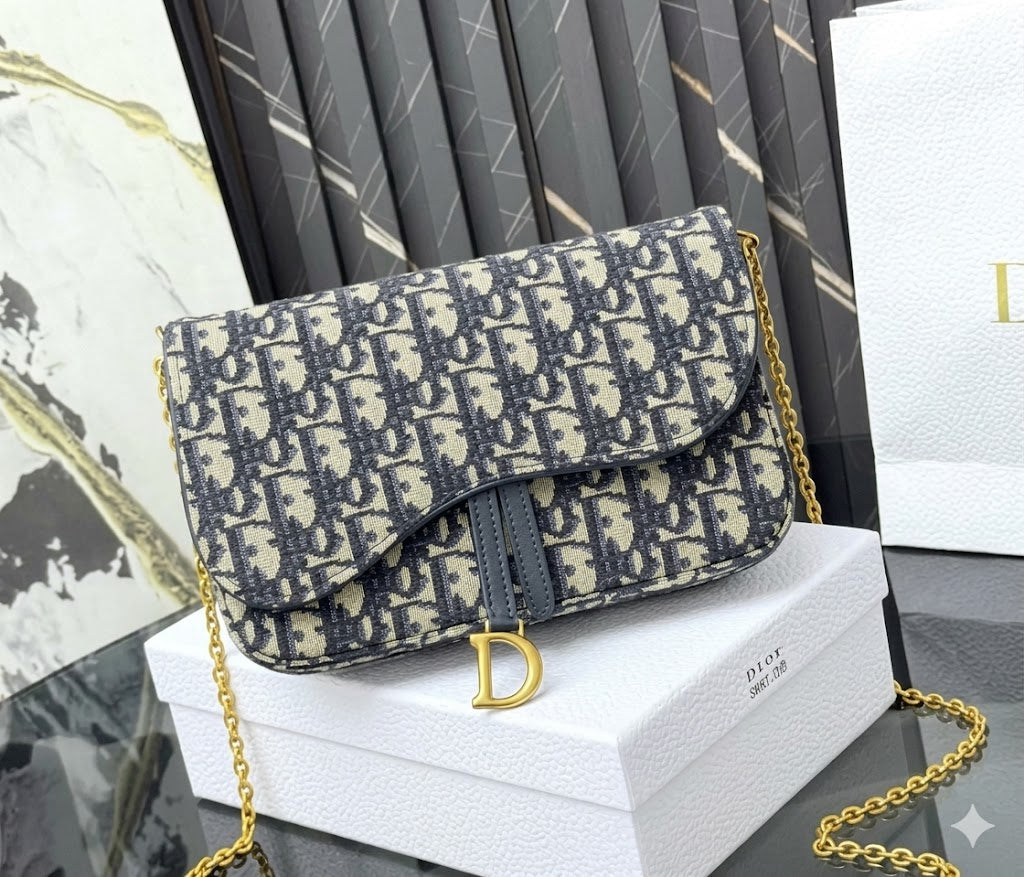 Dior Saddle Pouch with Chain