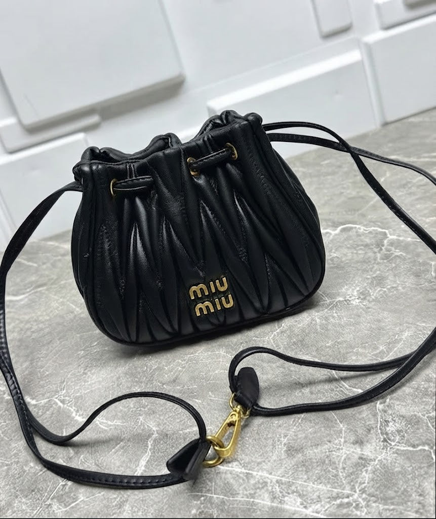 Miu Miu Matelassé Nappa Leather Bucket Bag