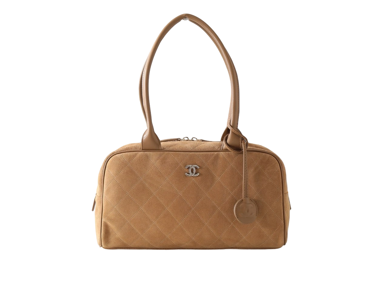 Chanel Suede Quilted Bowling Bag
