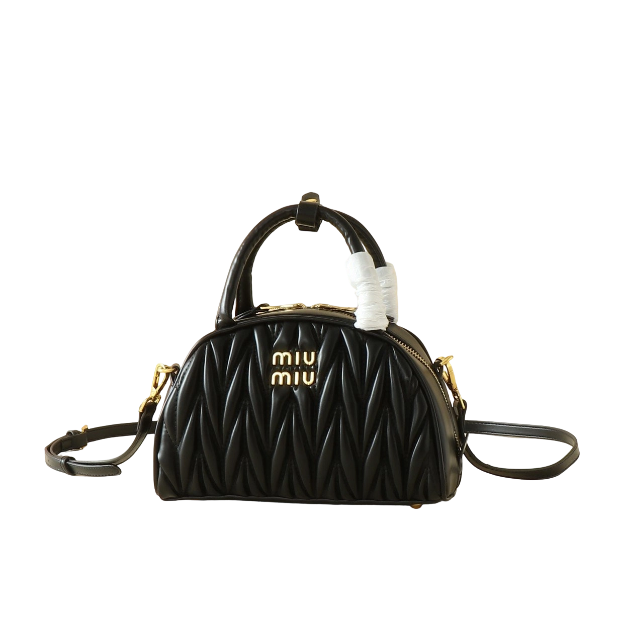 Miu Miu Matelassé Leather Bowling Bag