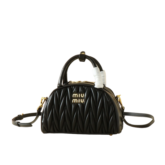 Miu Miu Matelassé Leather Bowling Bag