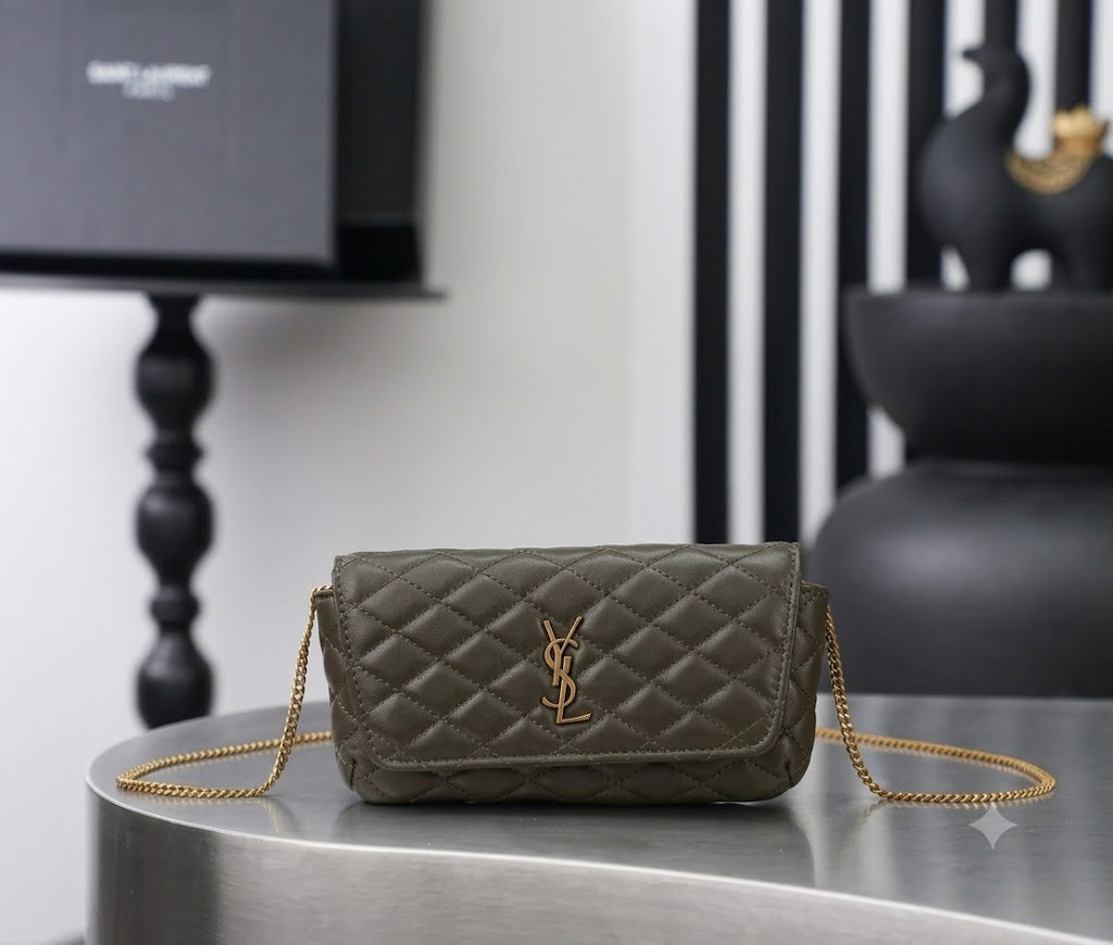 Saint Laurent Sade Chain Wallet  Pouch