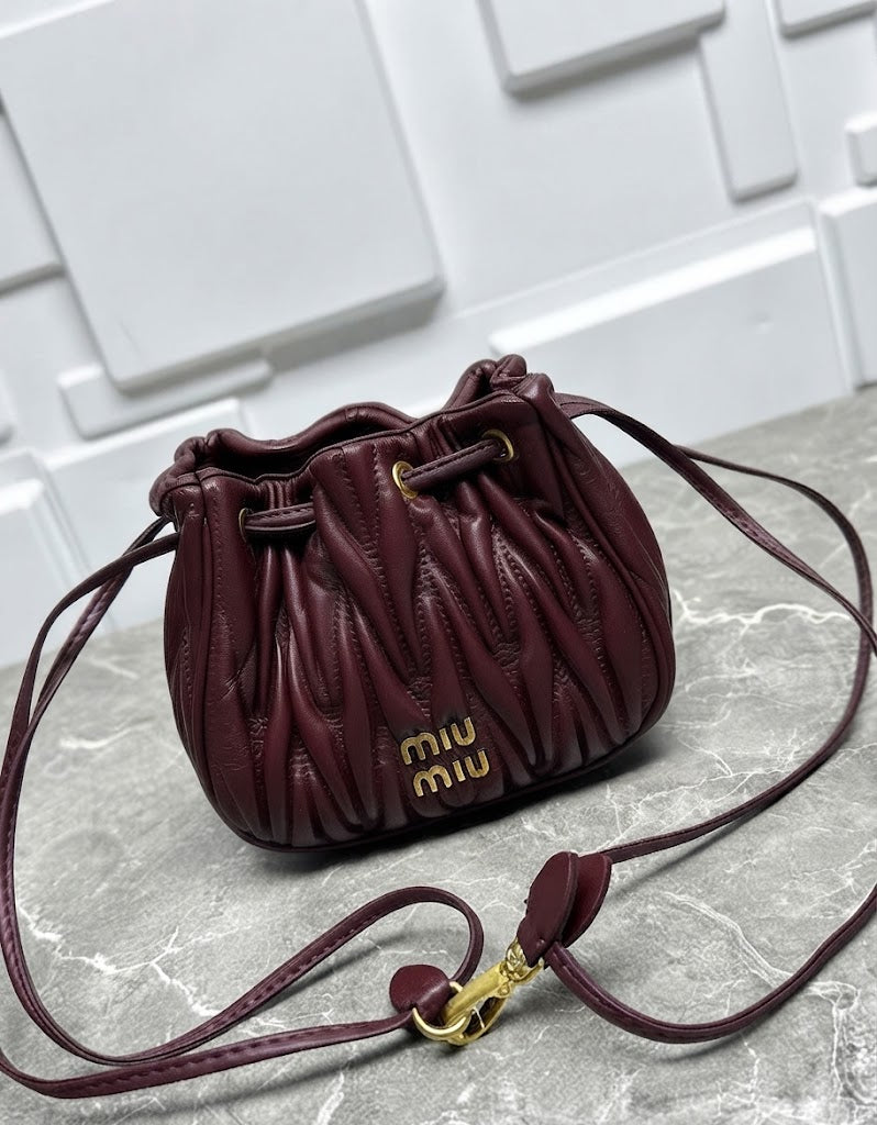 Miu Miu Matelassé Nappa Leather Bucket Bag