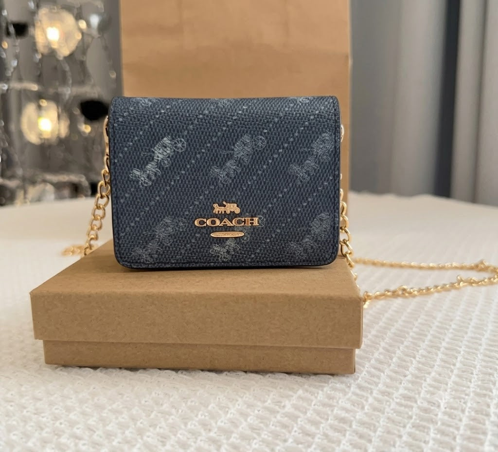 Coach Mini Wallet On A Chain With Cherry Print