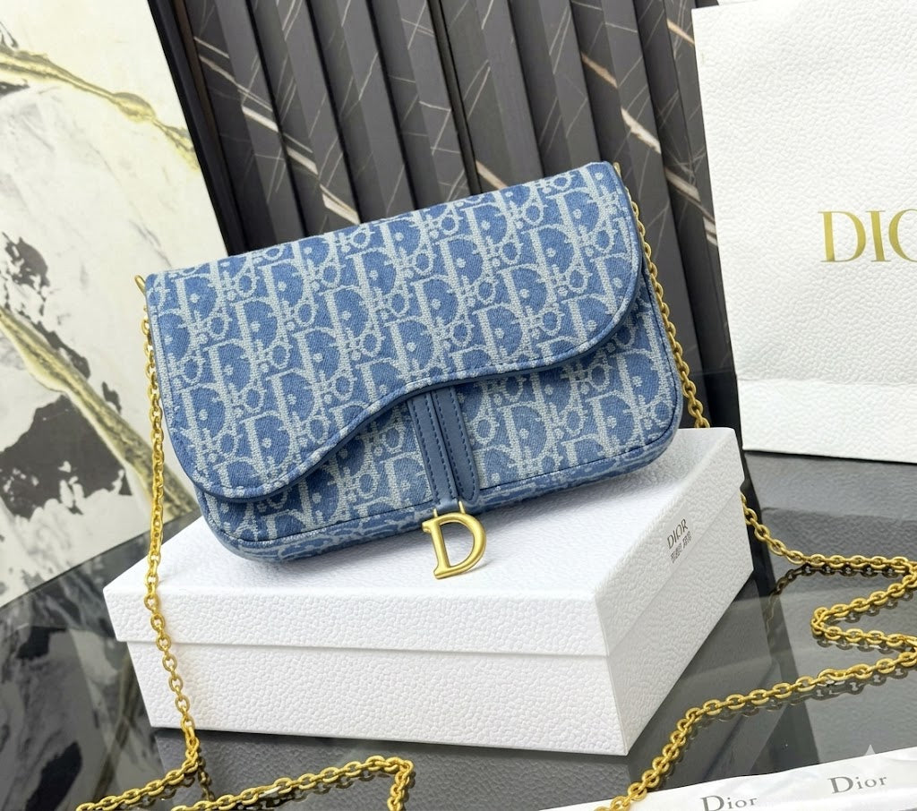 Dior Saddle Pouch with Chain