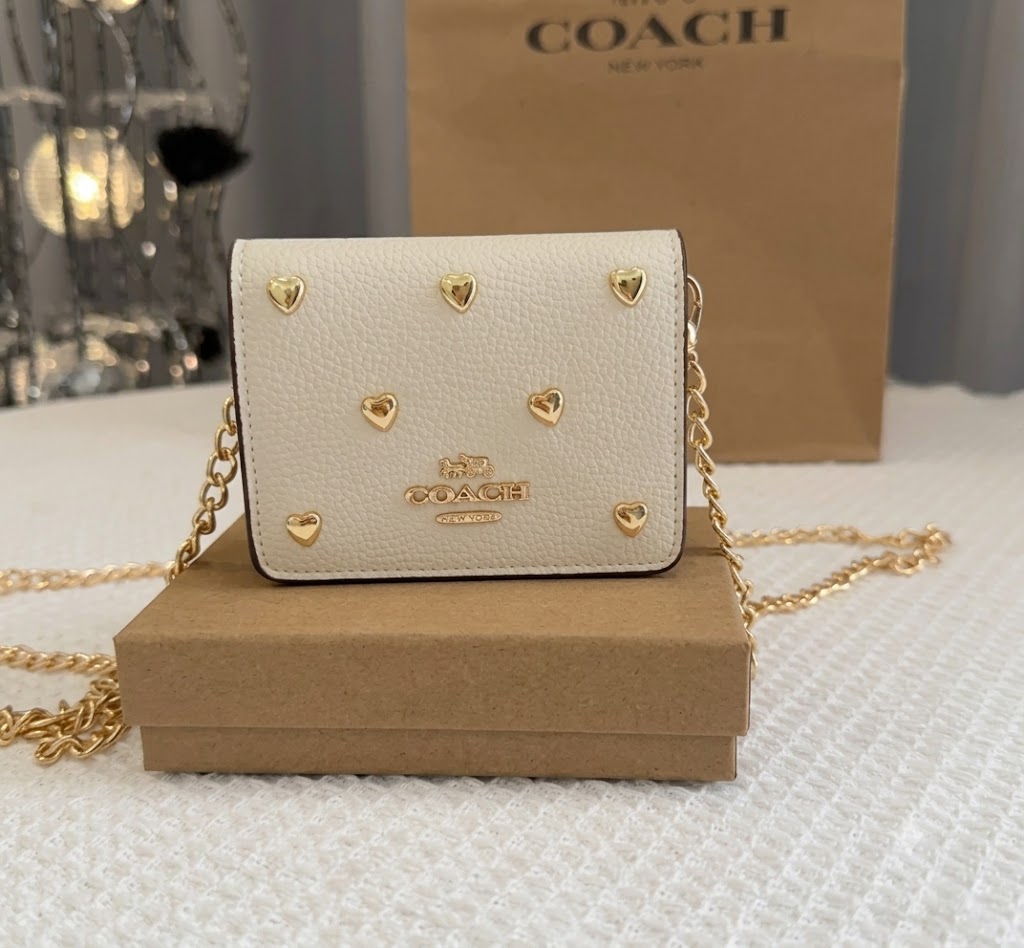 Coach Mini Wallet On A Chain With Cherry Print
