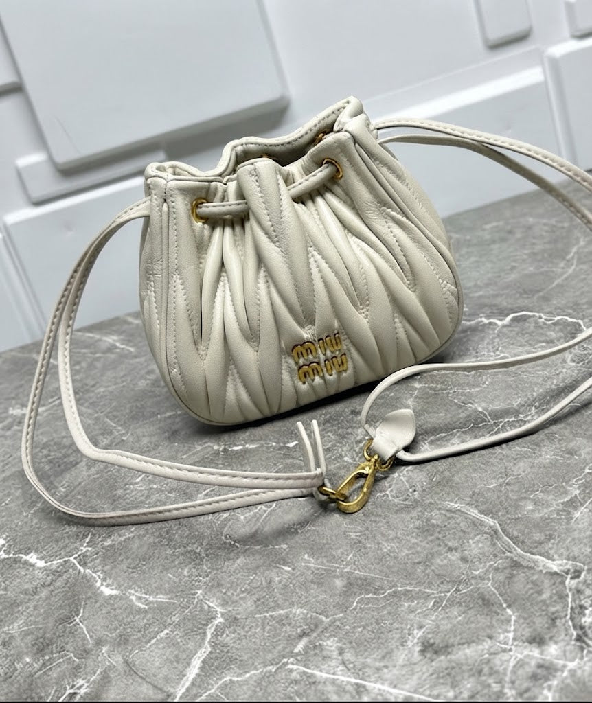 Miu Miu Matelassé Nappa Leather Bucket Bag