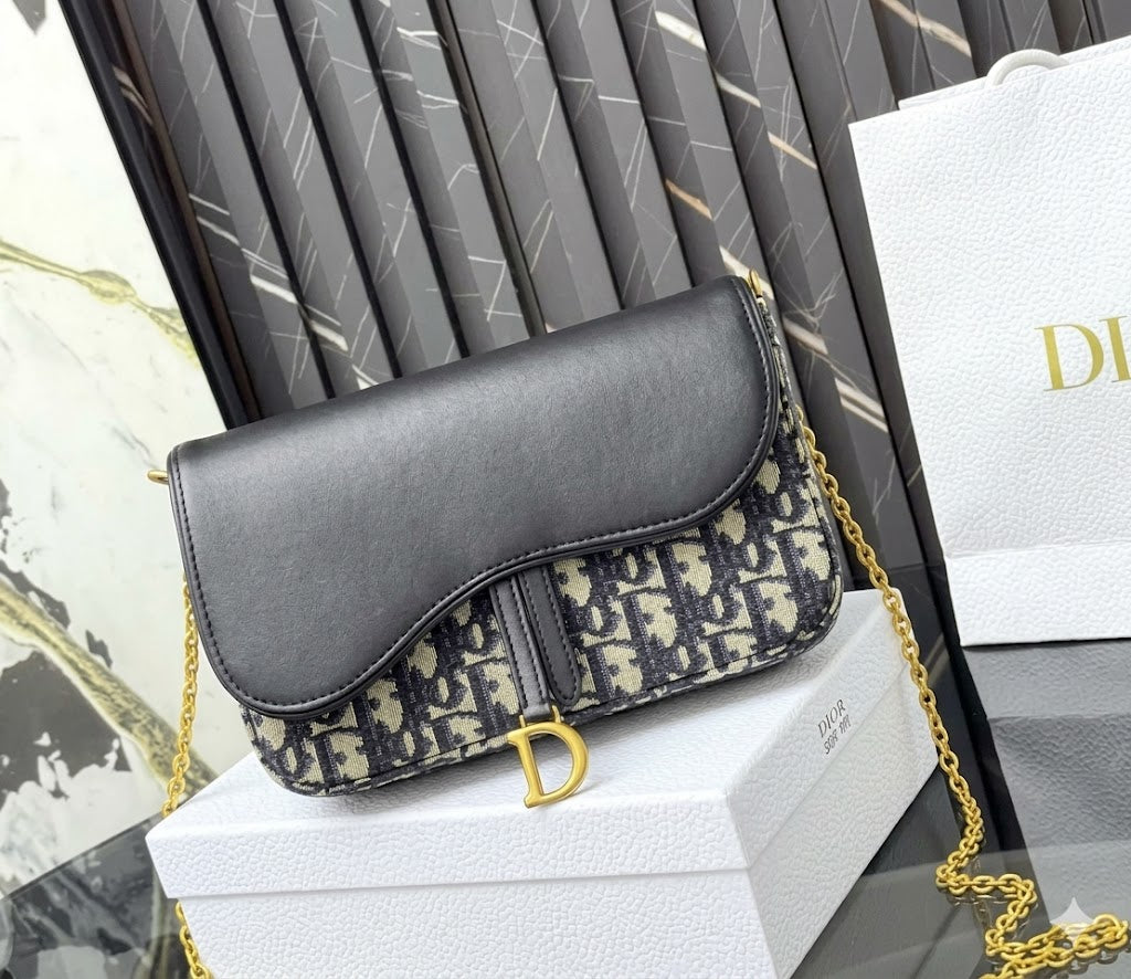 Dior Saddle Pouch with Chain