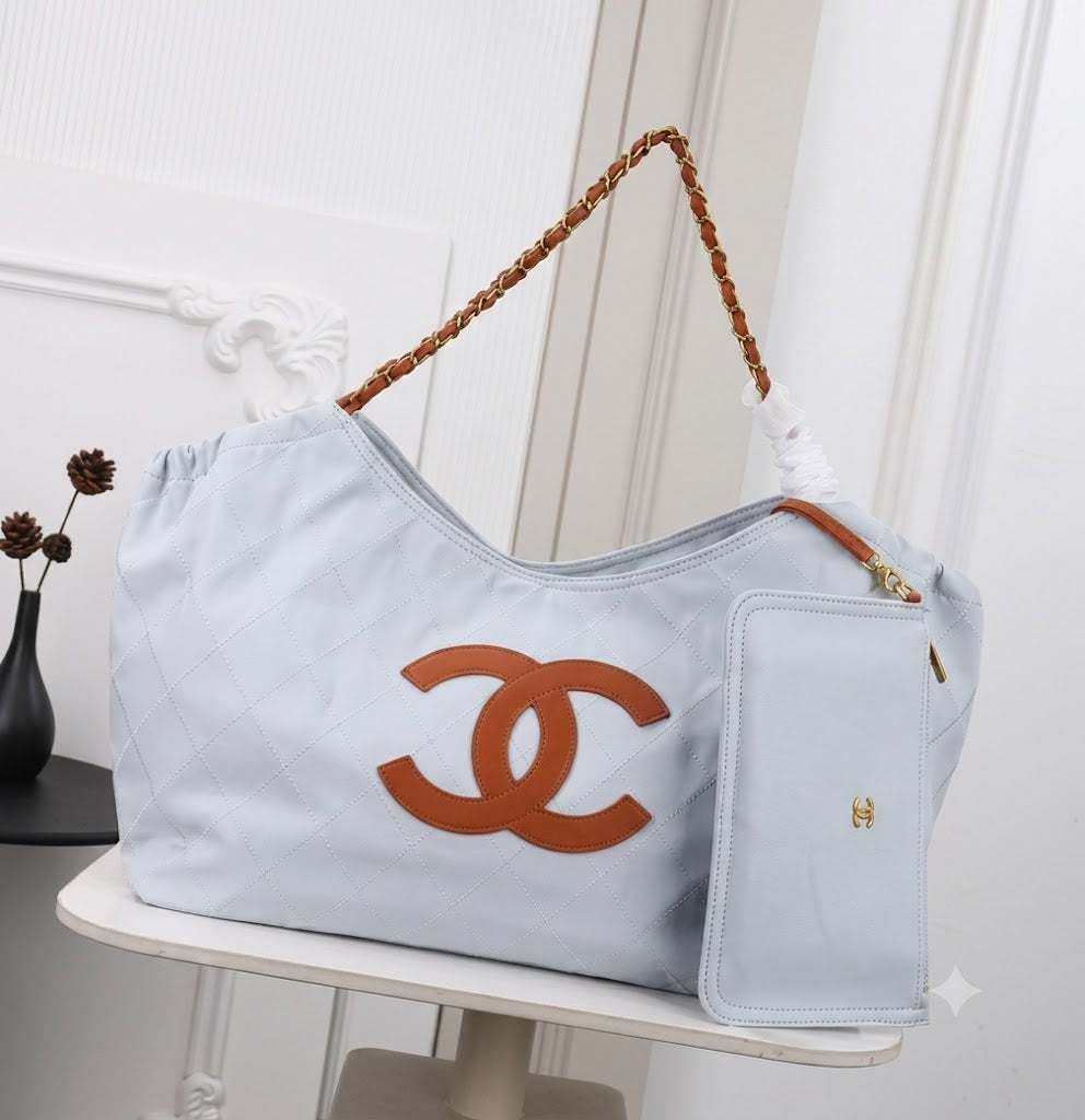 CHANEL 22 Large Tote Bag (Denim & Leather)