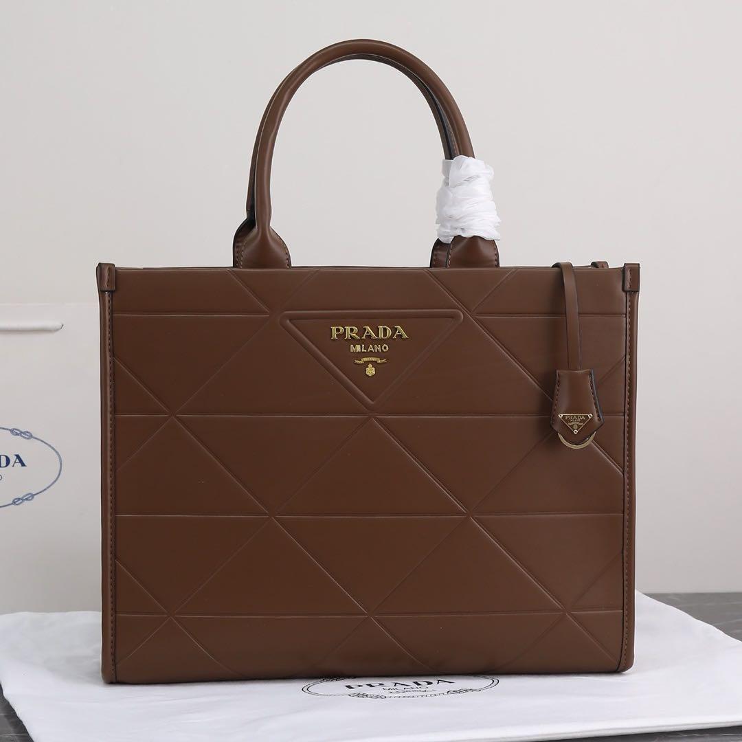 Prada Symbole Leather Tote Bag