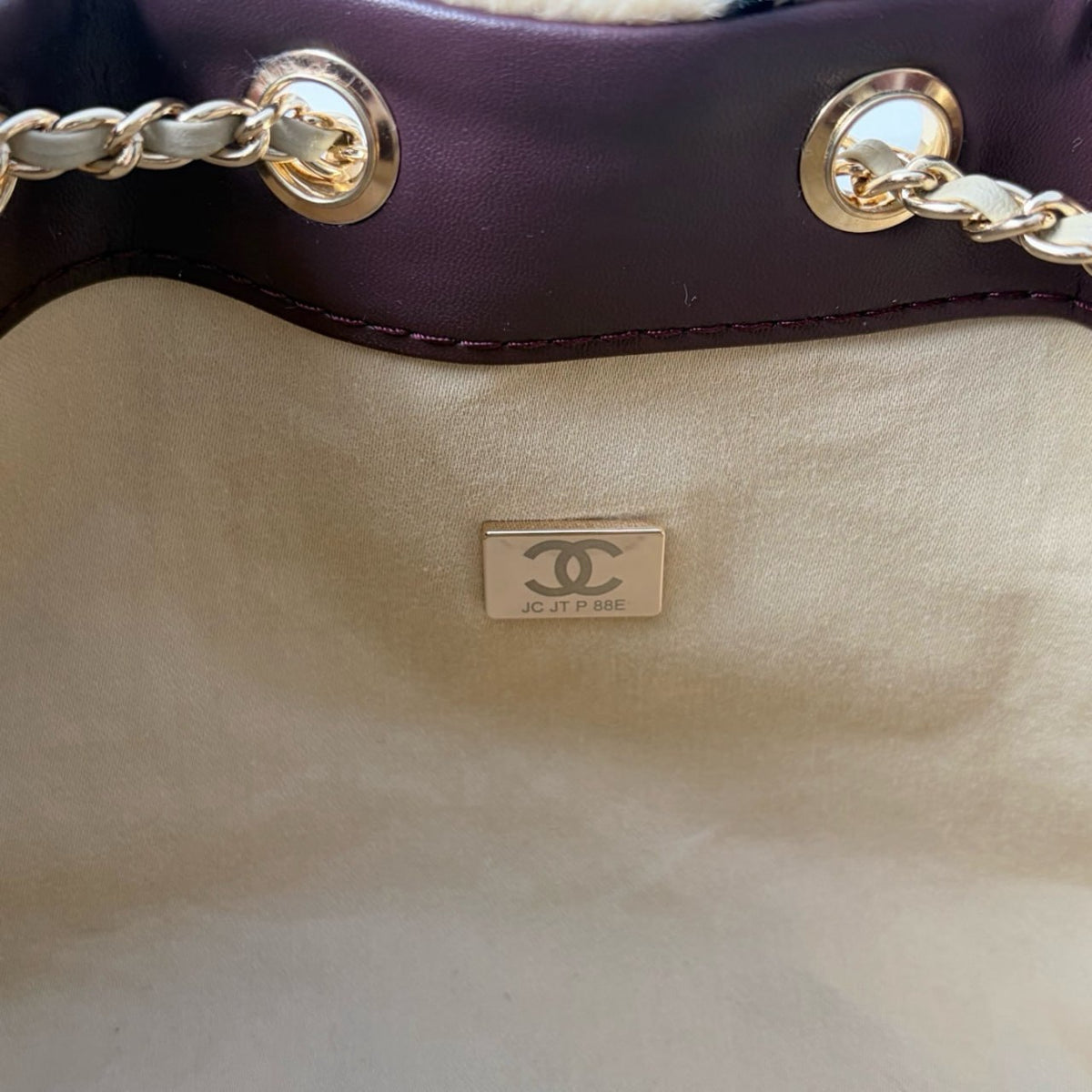 Chanel Dalmatian Shearling Drawstring