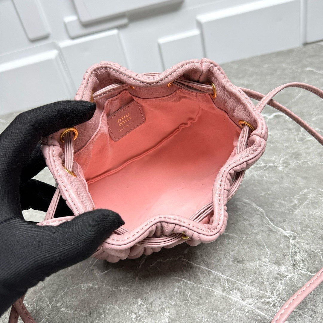 Miu Miu Matelassé Nappa Leather Bucket Bag
