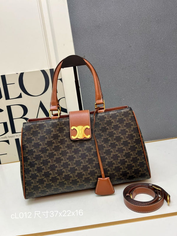 Celine Medium Boston Bag in Triomphe Canvas