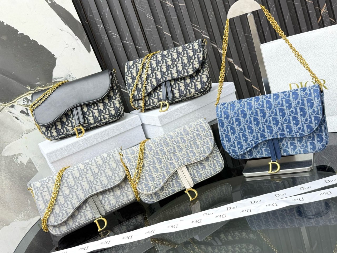 Dior Saddle Pouch with Chain