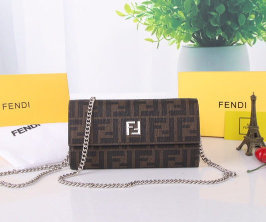 Fendi Baguette Continental Wallet with Chain