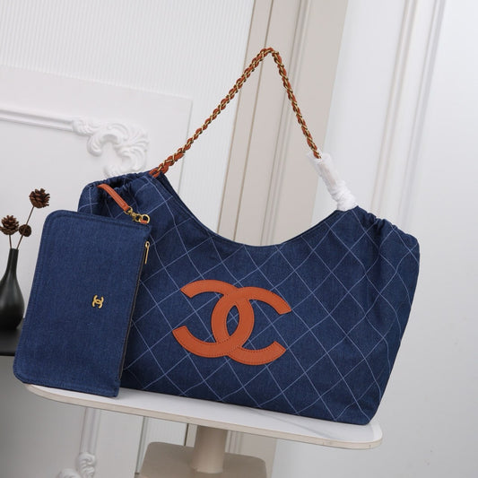 CHANEL 22 Large Tote Bag (Denim & Leather)