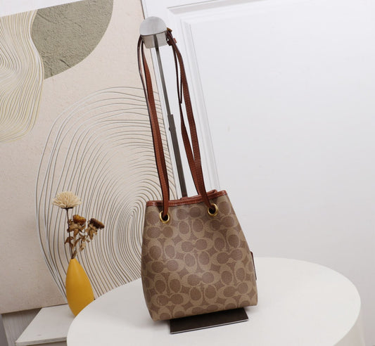Coach Signature Canvas Mini Bucket Bag