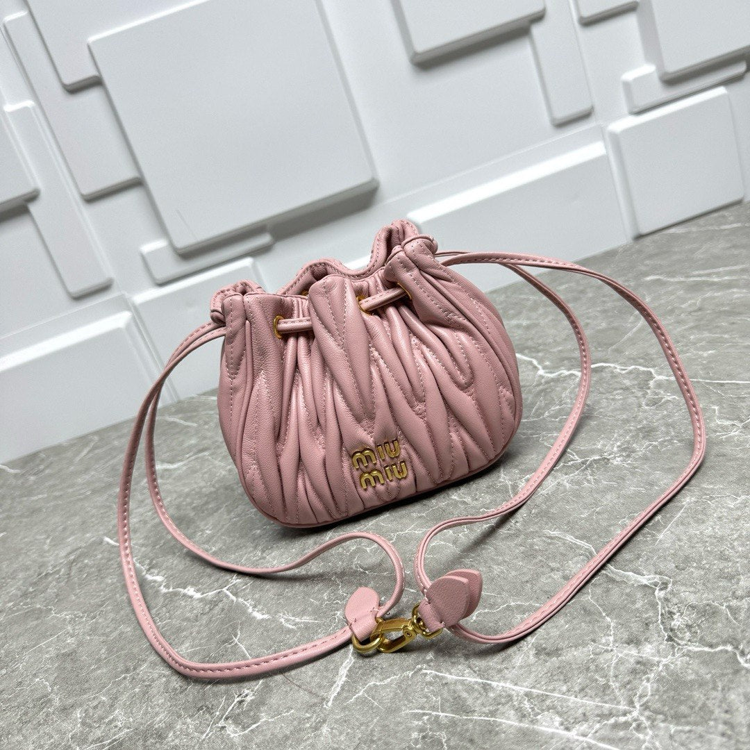 Miu Miu Matelassé Nappa Leather Bucket Bag