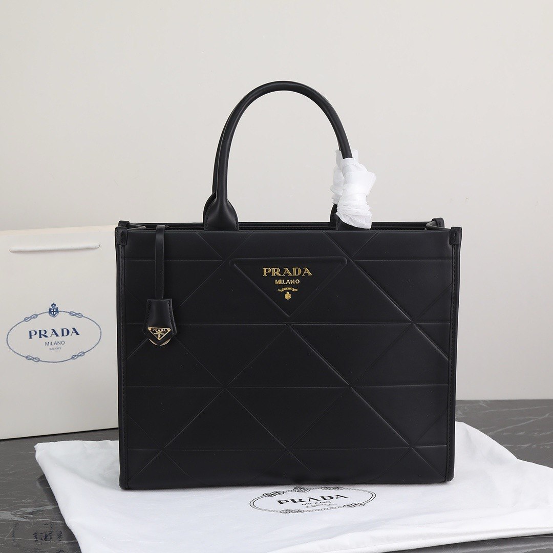 Prada Symbole Leather Tote Bag