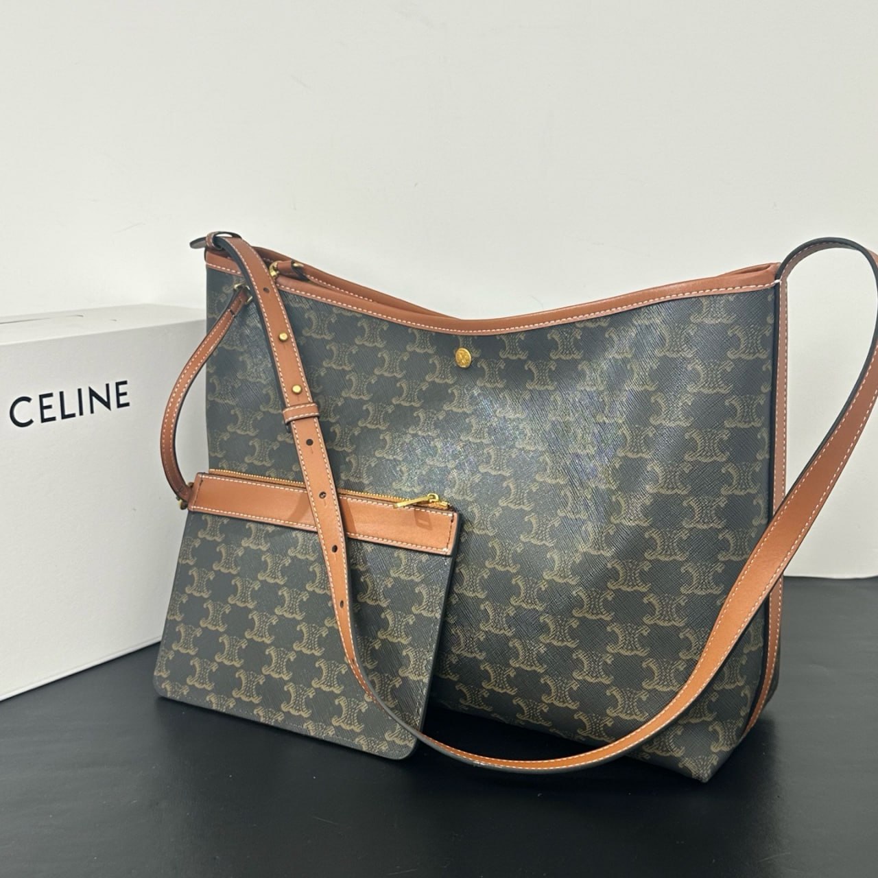 Celine Cabas Thais in Triomphe Canvas