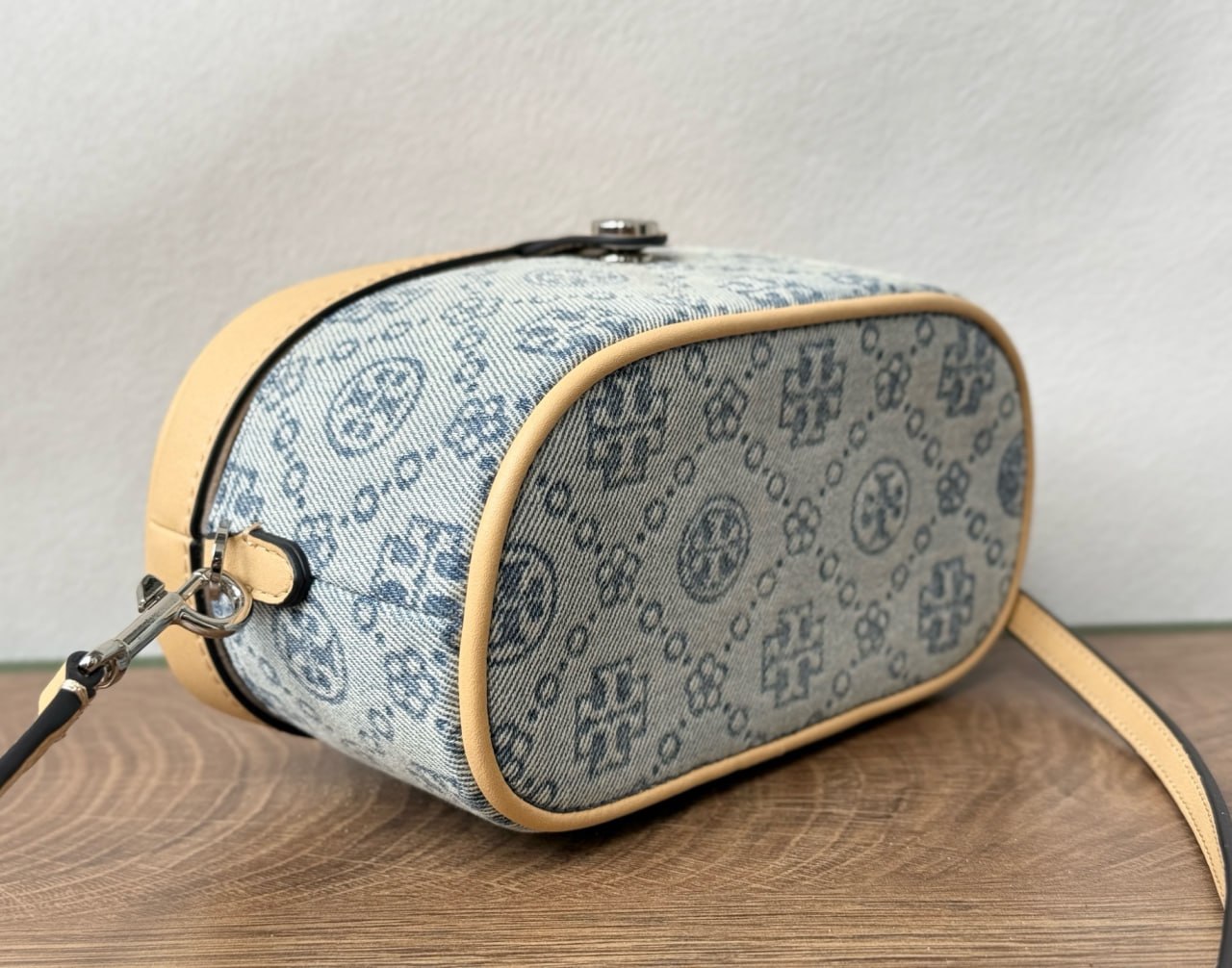 Tory Burch T Monogram Denim Vanity Case