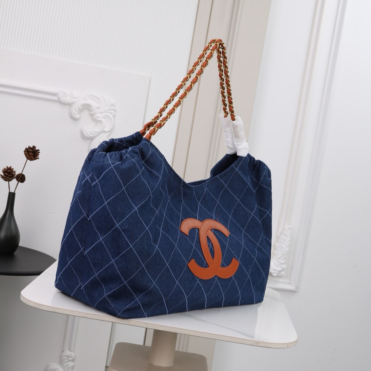 CHANEL 22 Large Tote Bag (Denim & Leather)
