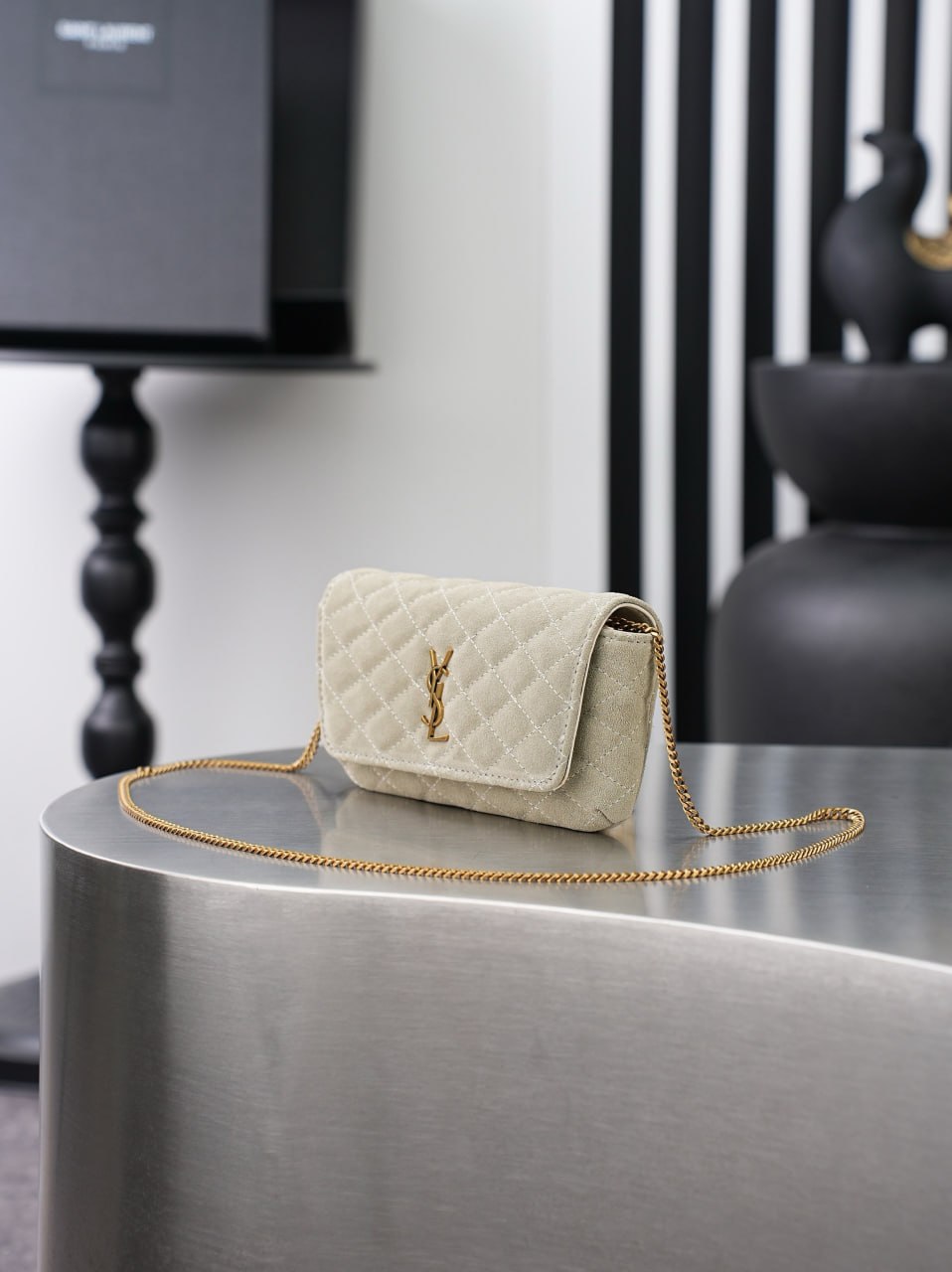 Saint Laurent Sade Chain Wallet  Pouch