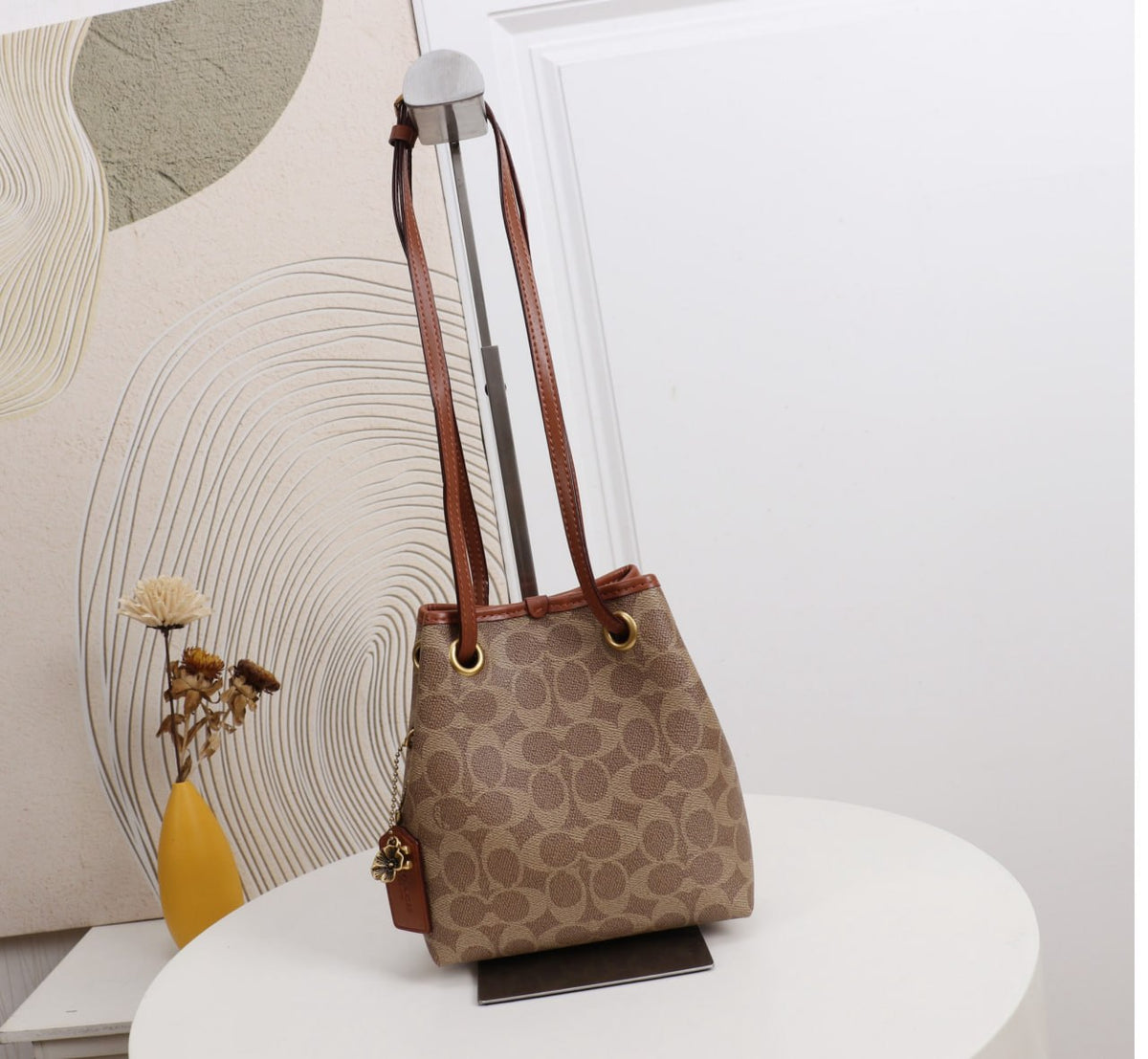 Coach Signature Canvas Mini Bucket Bag