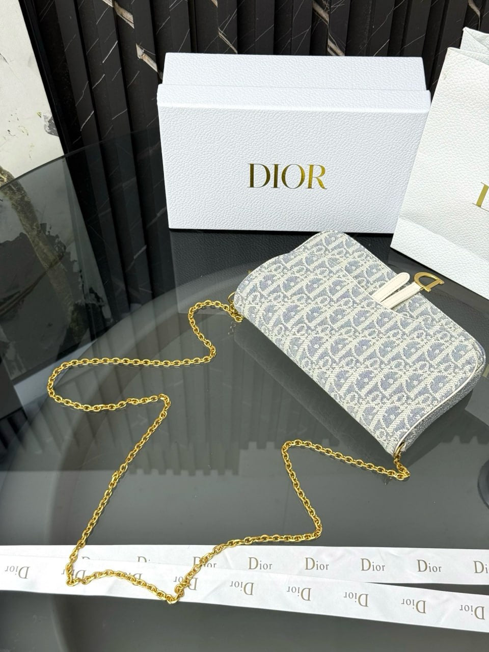 Dior Saddle Pouch with Chain