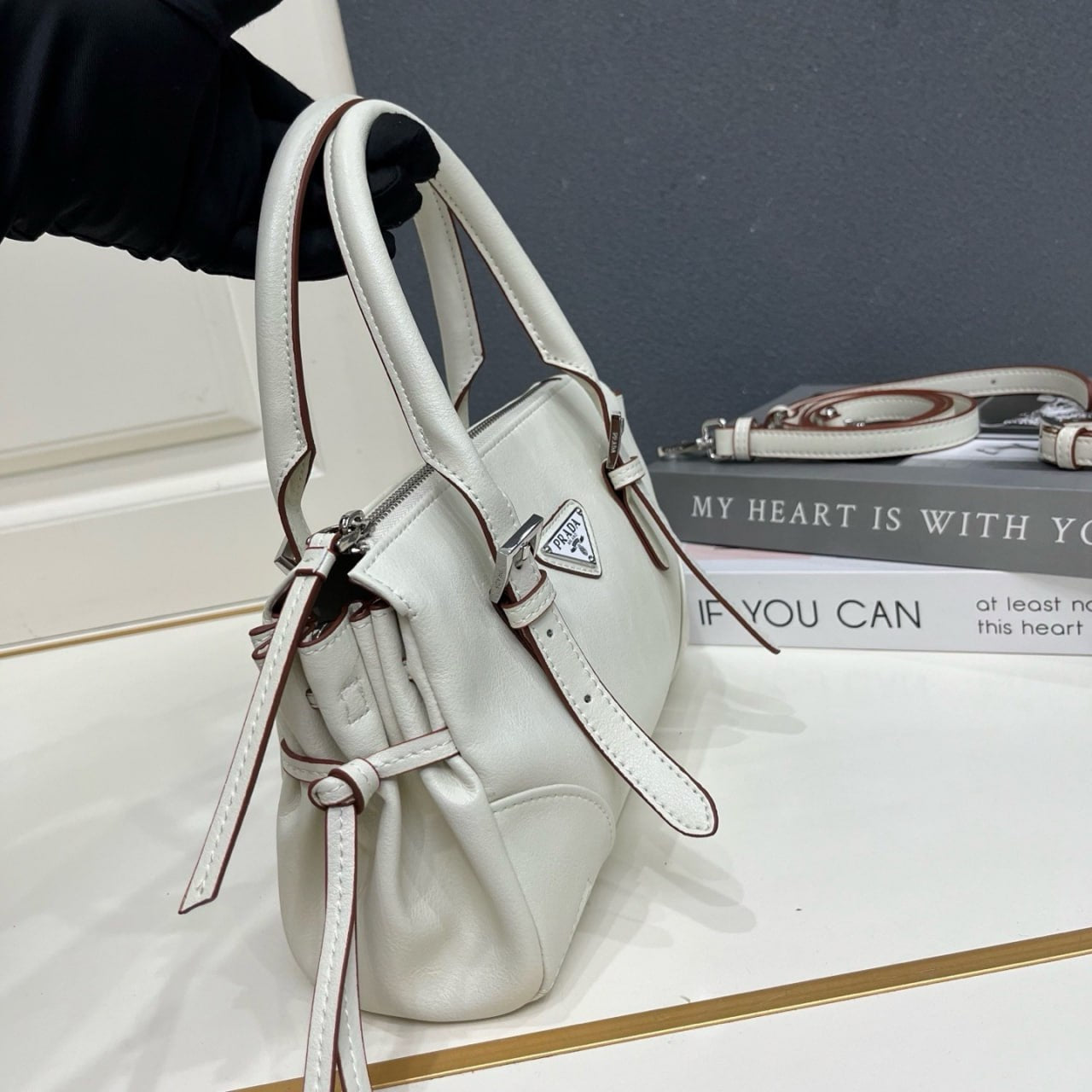 Prada Buckle leather handbag