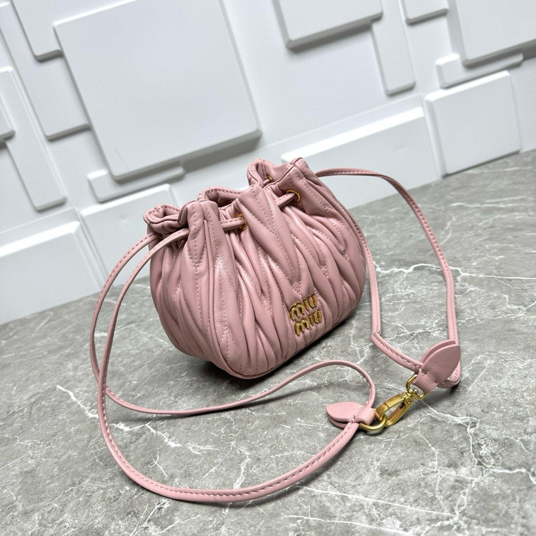 Miu Miu Matelassé Nappa Leather Bucket Bag