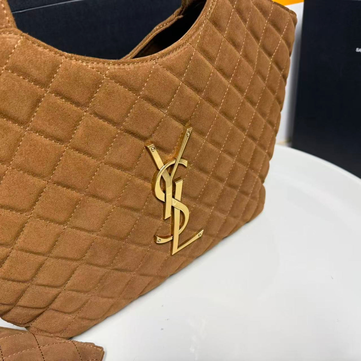 Saint Laurent Jamie Shopping Bag in Quilted Suede