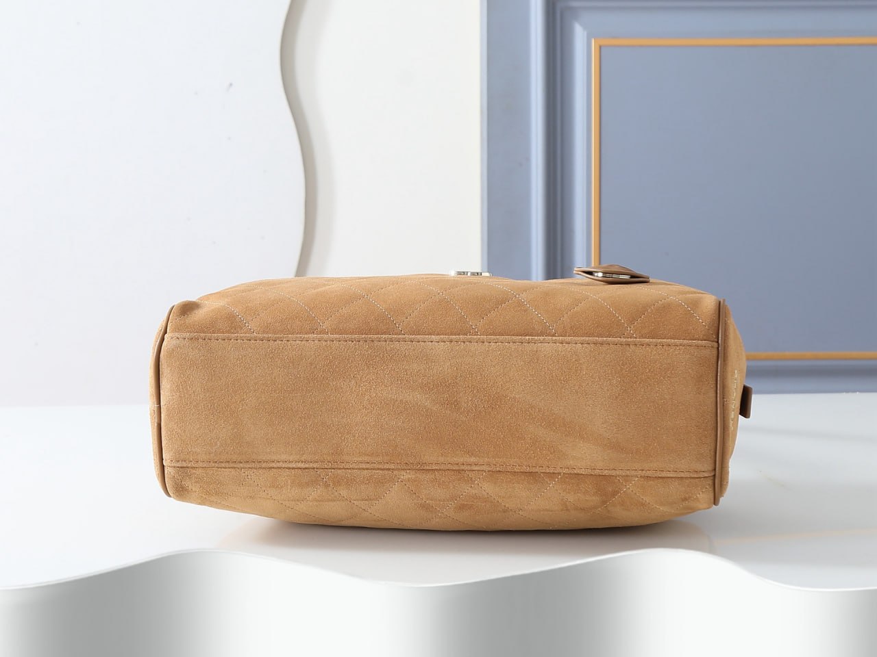 Chanel Suede Quilted Bowling Bag