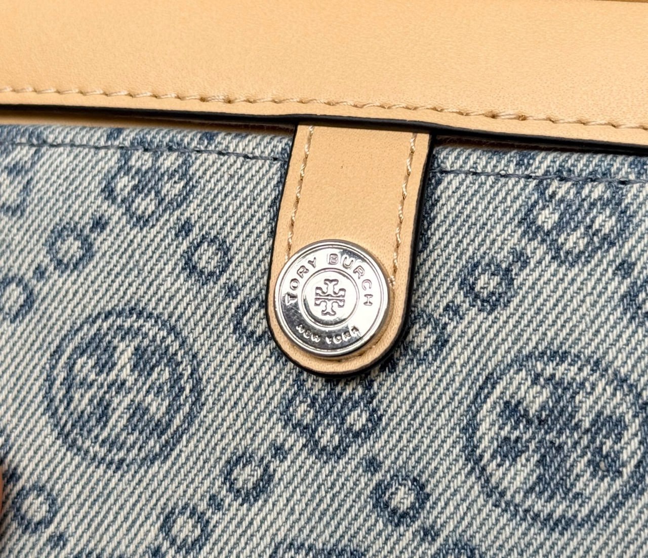 Tory Burch T Monogram Denim Vanity Case