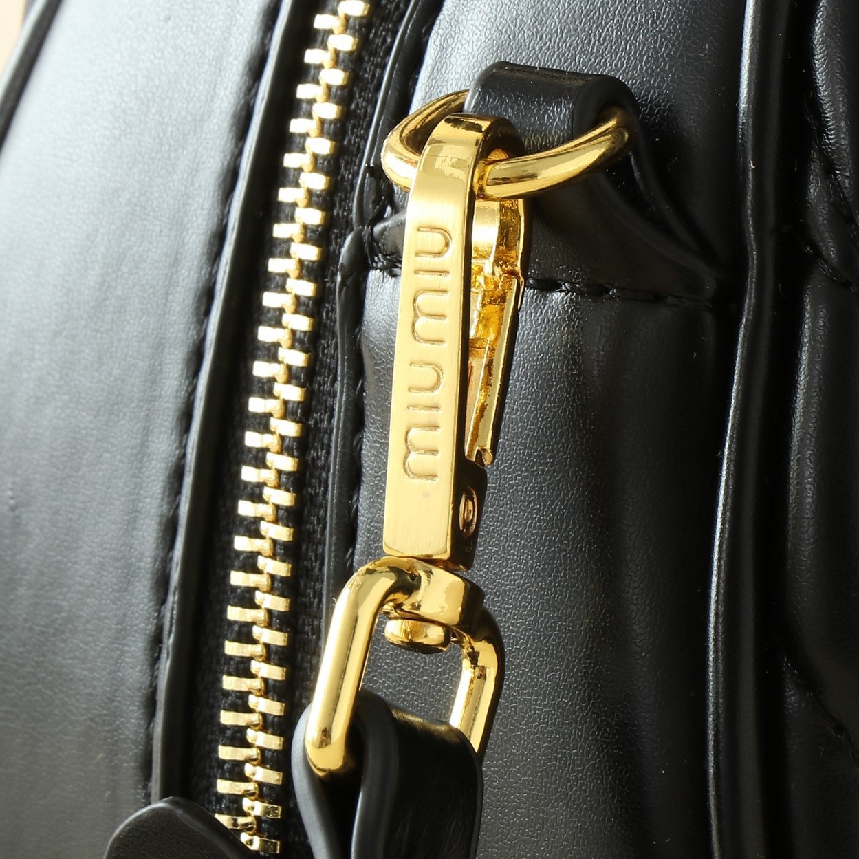 Miu Miu Matelassé Leather Bowling Bag