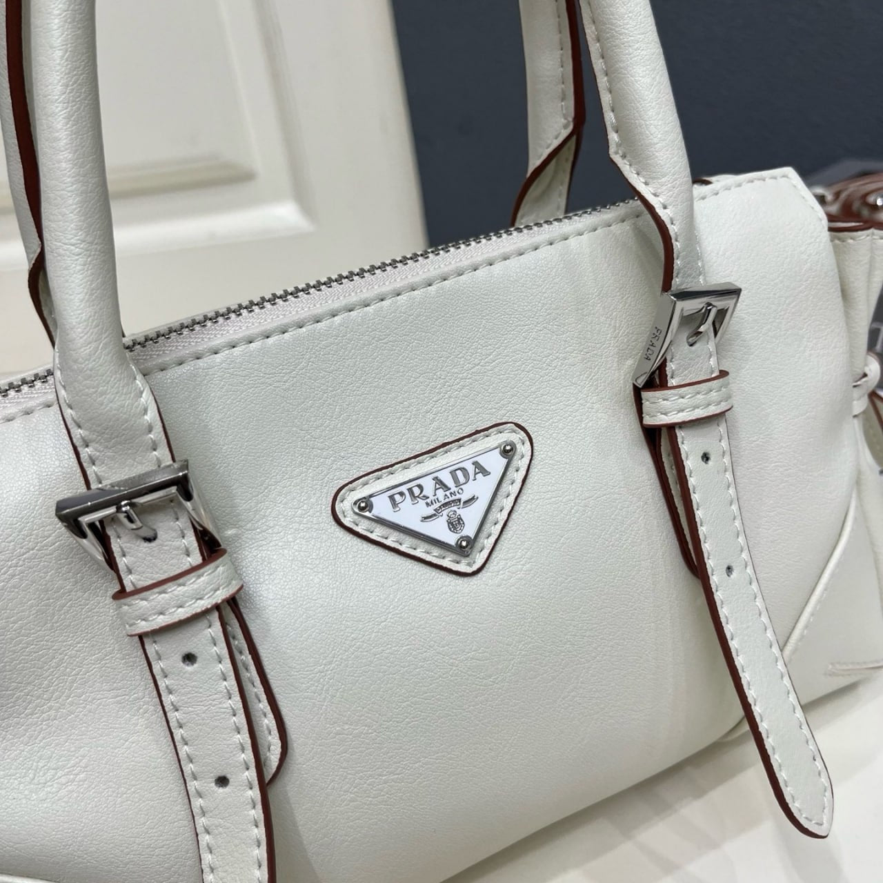 Prada Buckle leather handbag