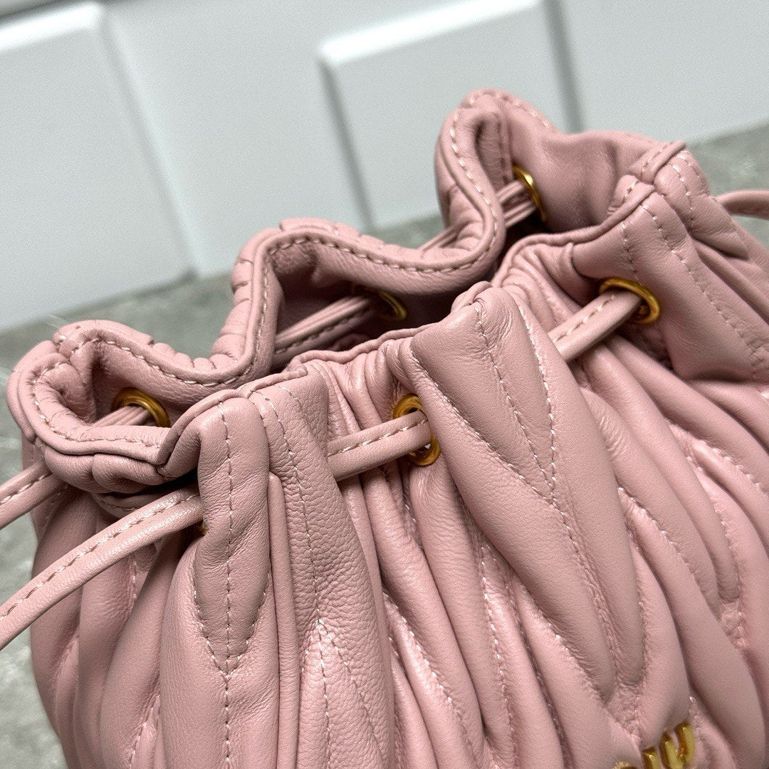 Miu Miu Matelassé Nappa Leather Bucket Bag