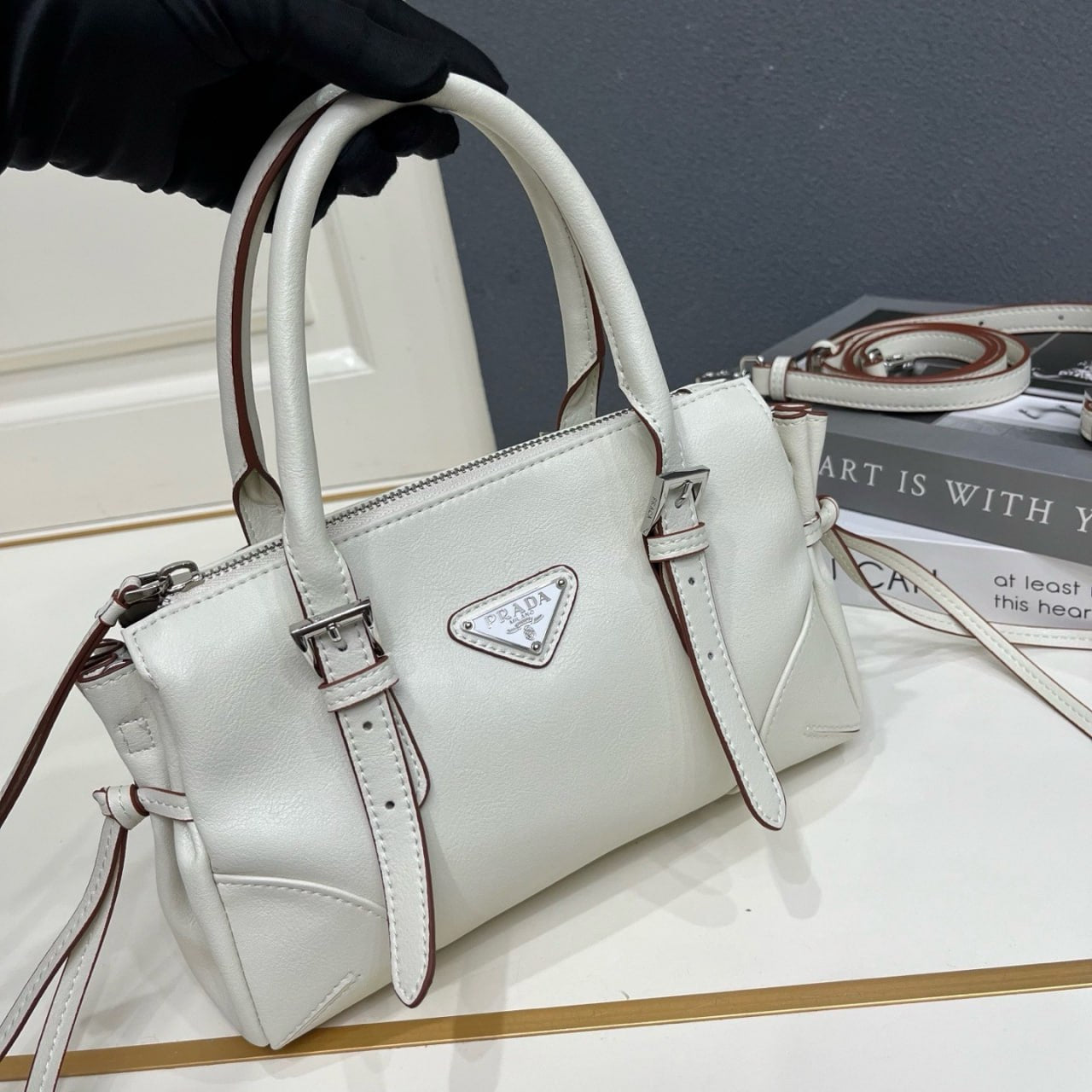 Prada Buckle leather handbag