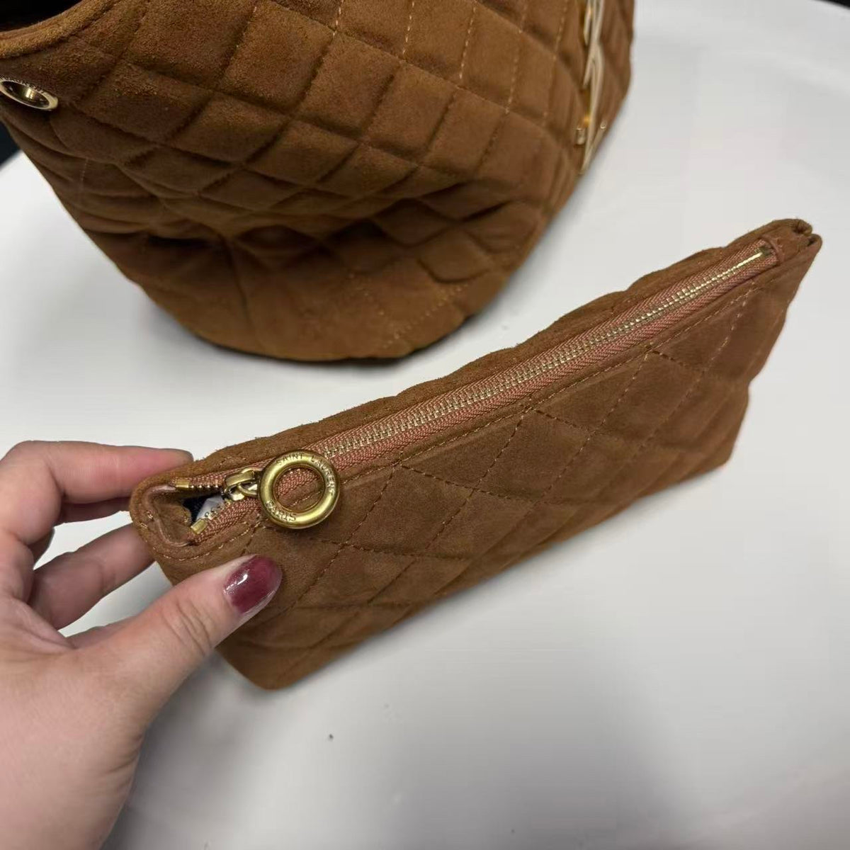Saint Laurent Jamie Shopping Bag in Quilted Suede