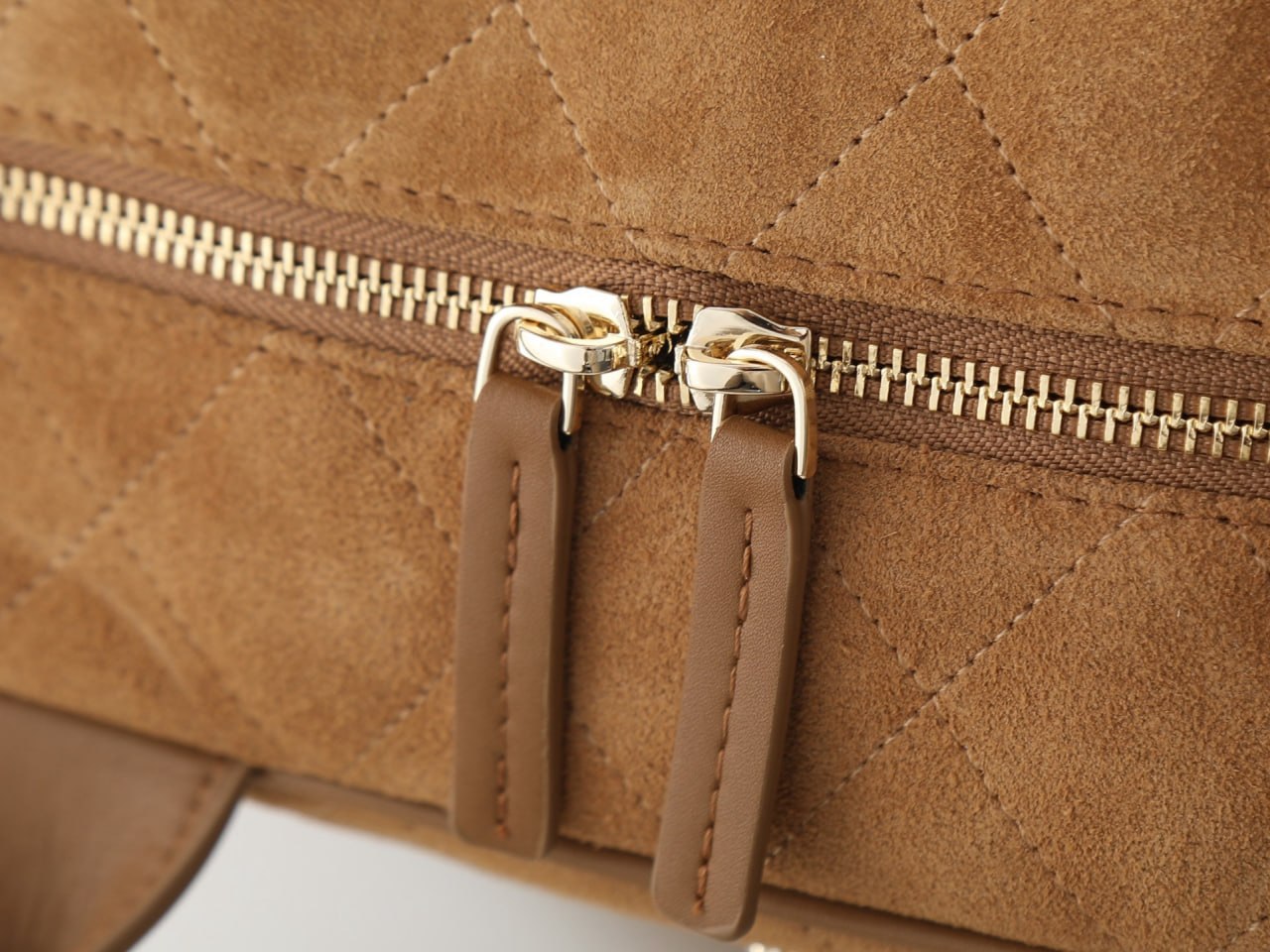 Chanel Suede Quilted Bowling Bag