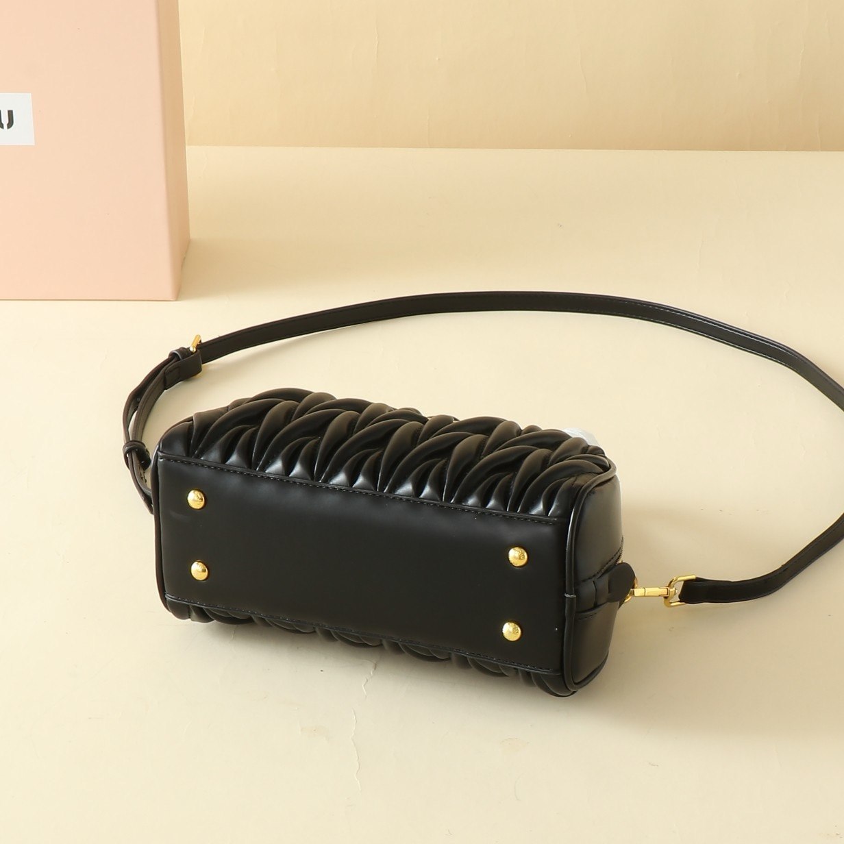 Miu Miu Matelassé Leather Bowling Bag