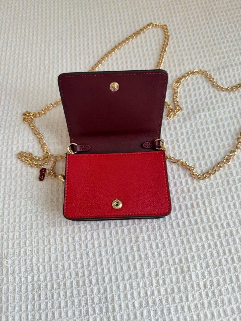 Coach Mini Wallet On A Chain With Cherry Print