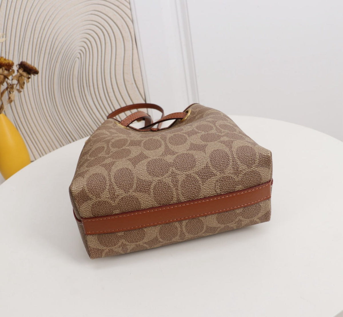 Coach Signature Canvas Mini Bucket Bag