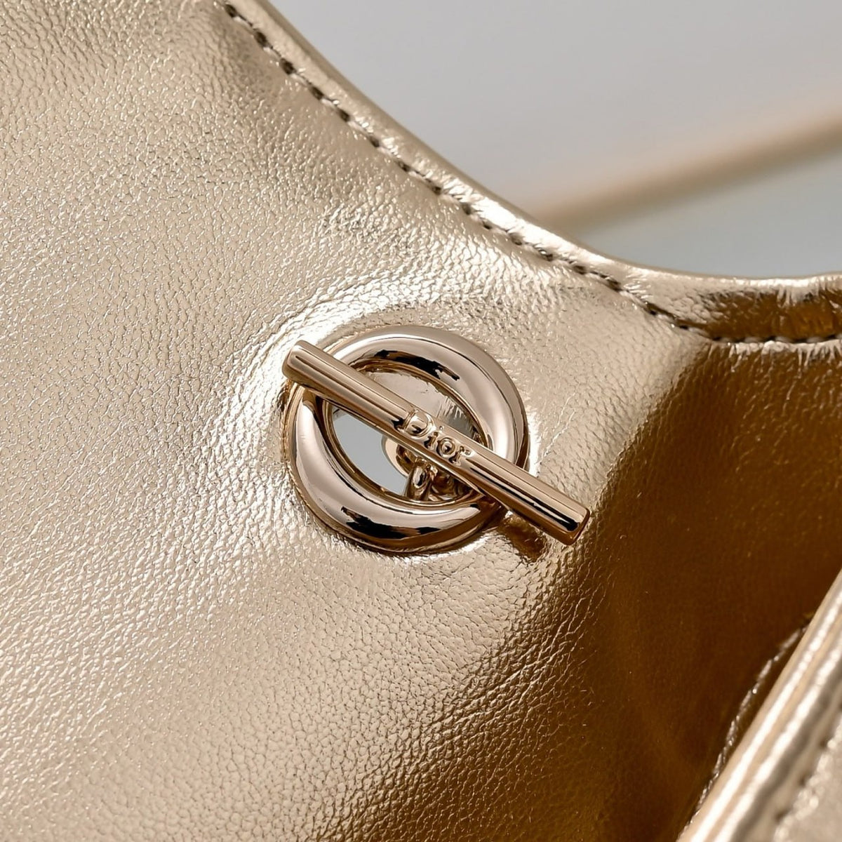 Dior Metallic Cannage Top Handle Bag with Bow