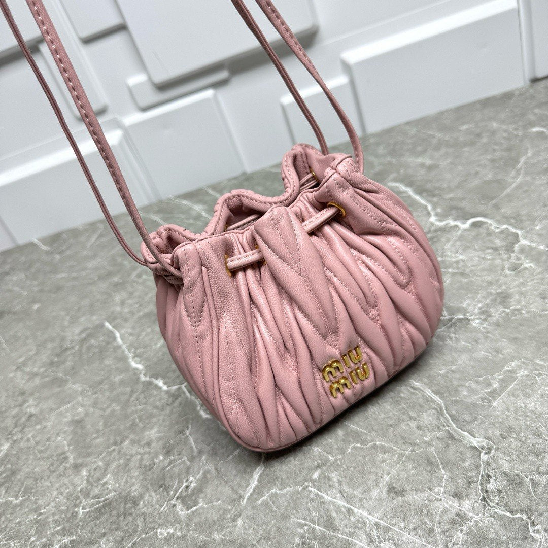 Miu Miu Matelassé Nappa Leather Bucket Bag