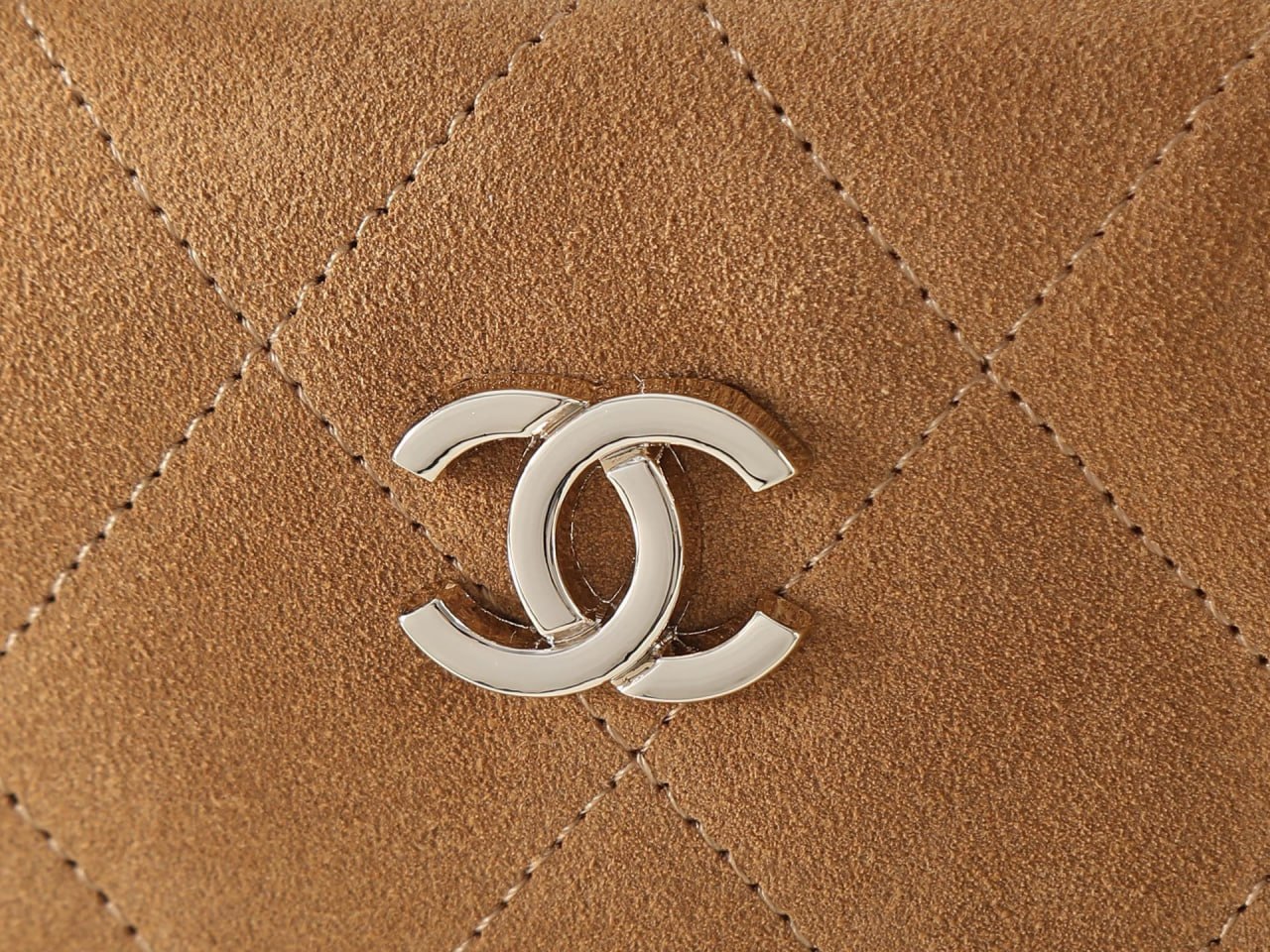 Chanel Suede Quilted Bowling Bag