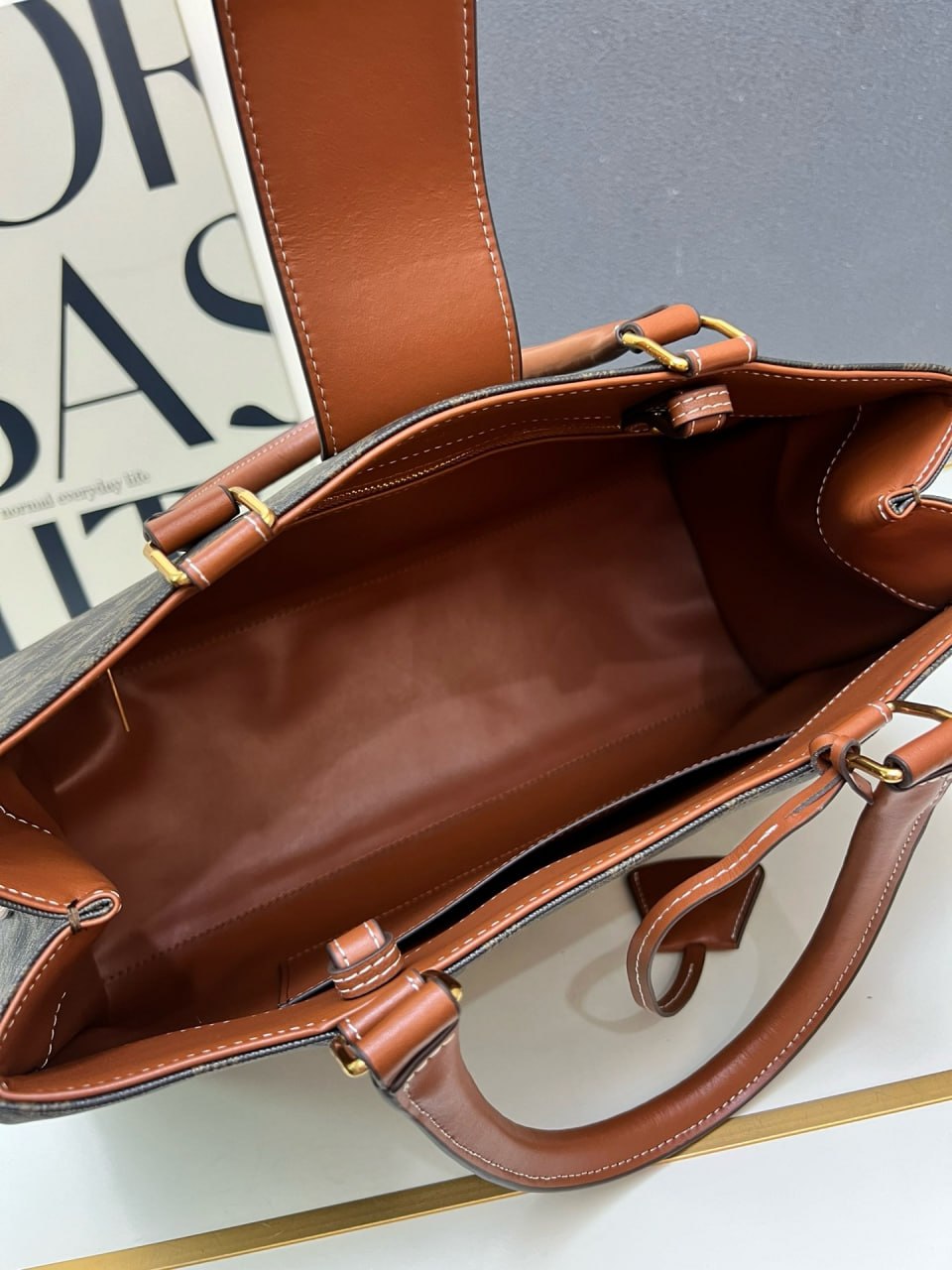 Celine Medium Boston Bag in Triomphe Canvas