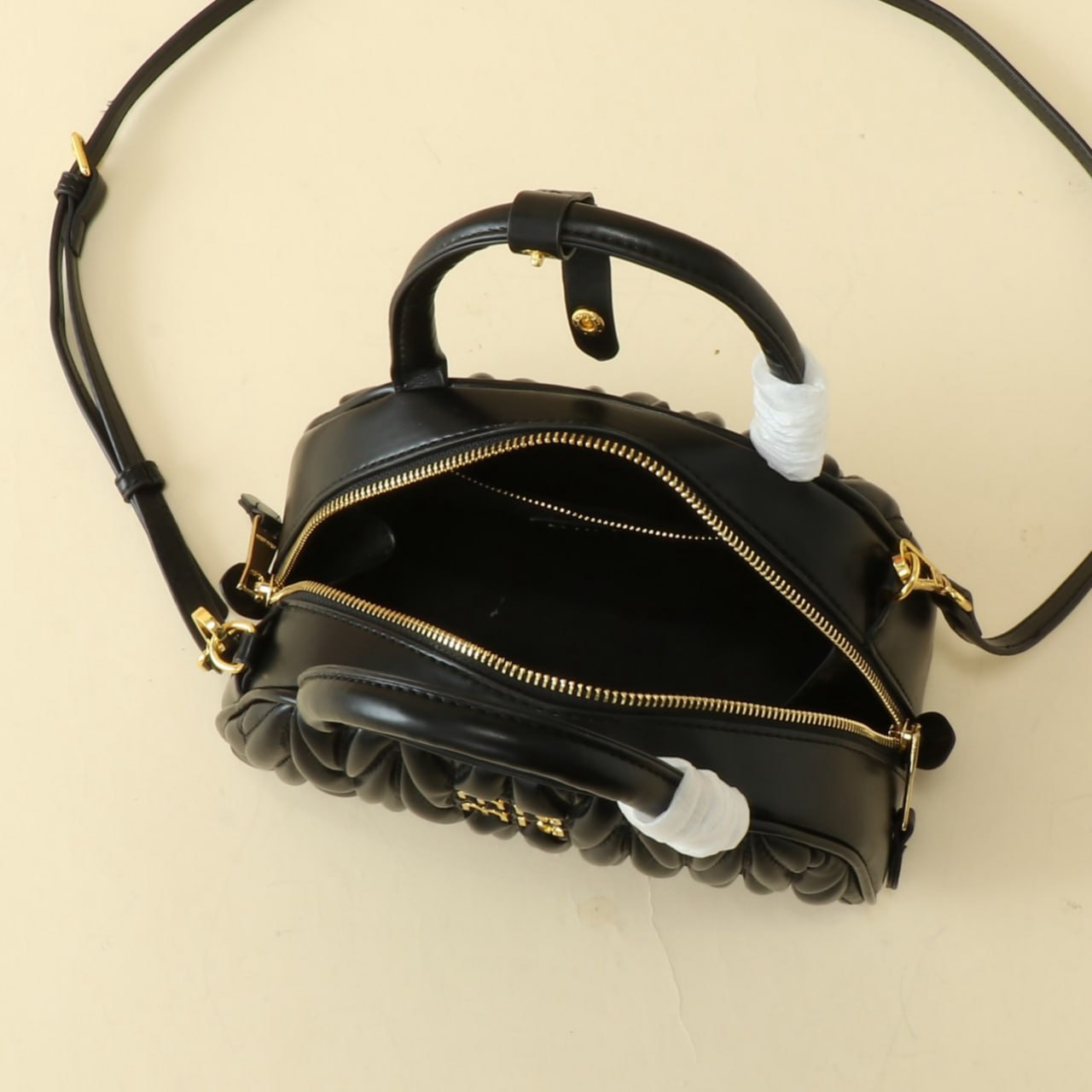 Miu Miu Matelassé Leather Bowling Bag