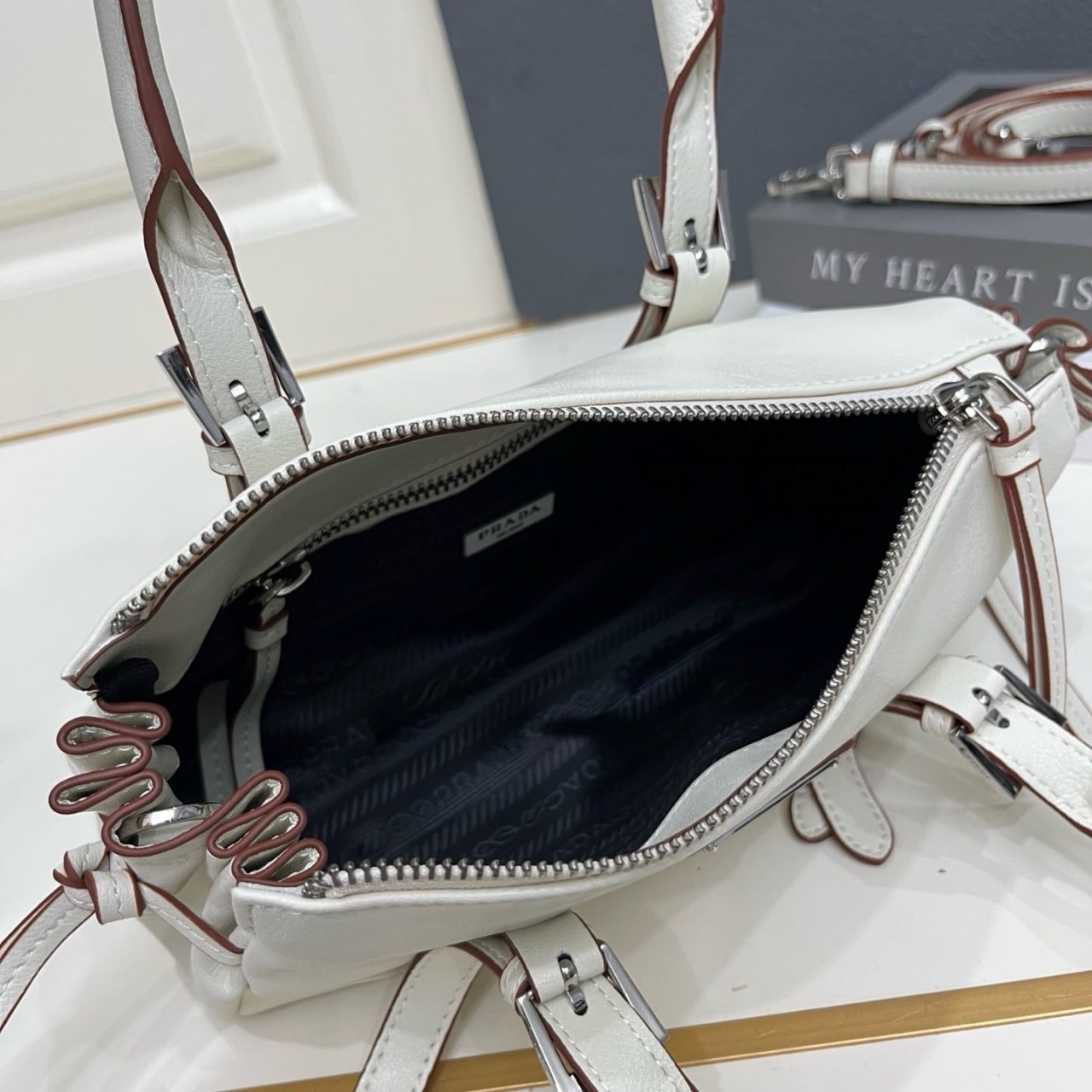 Prada Buckle leather handbag