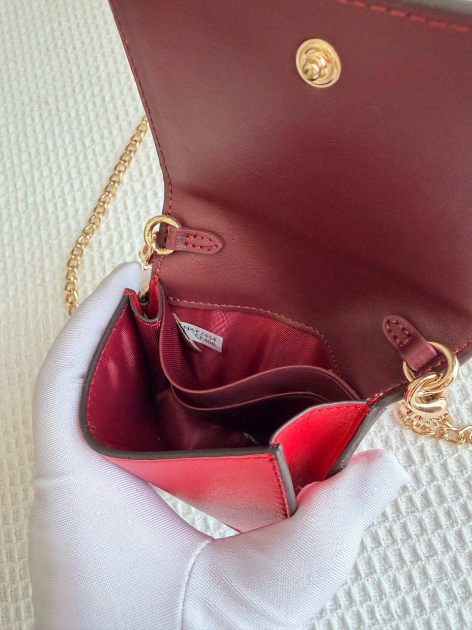 Coach Mini Wallet On A Chain With Cherry Print
